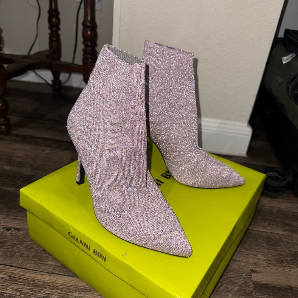 Gianni Bini Sparkling Magical lilac Heeled Sock Boots